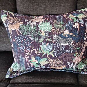 Quilted Pillow Shams 1 set Living Quarters Jungle Zebra Giraffe Leopard Toucan